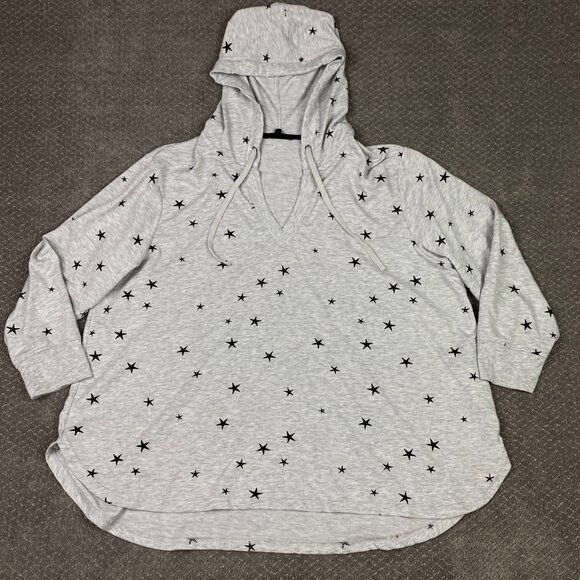 Jane and Delancey Hoodie Women's 3X Gray Stars Lightweight Jane + Delancey - Picture 1 of 9